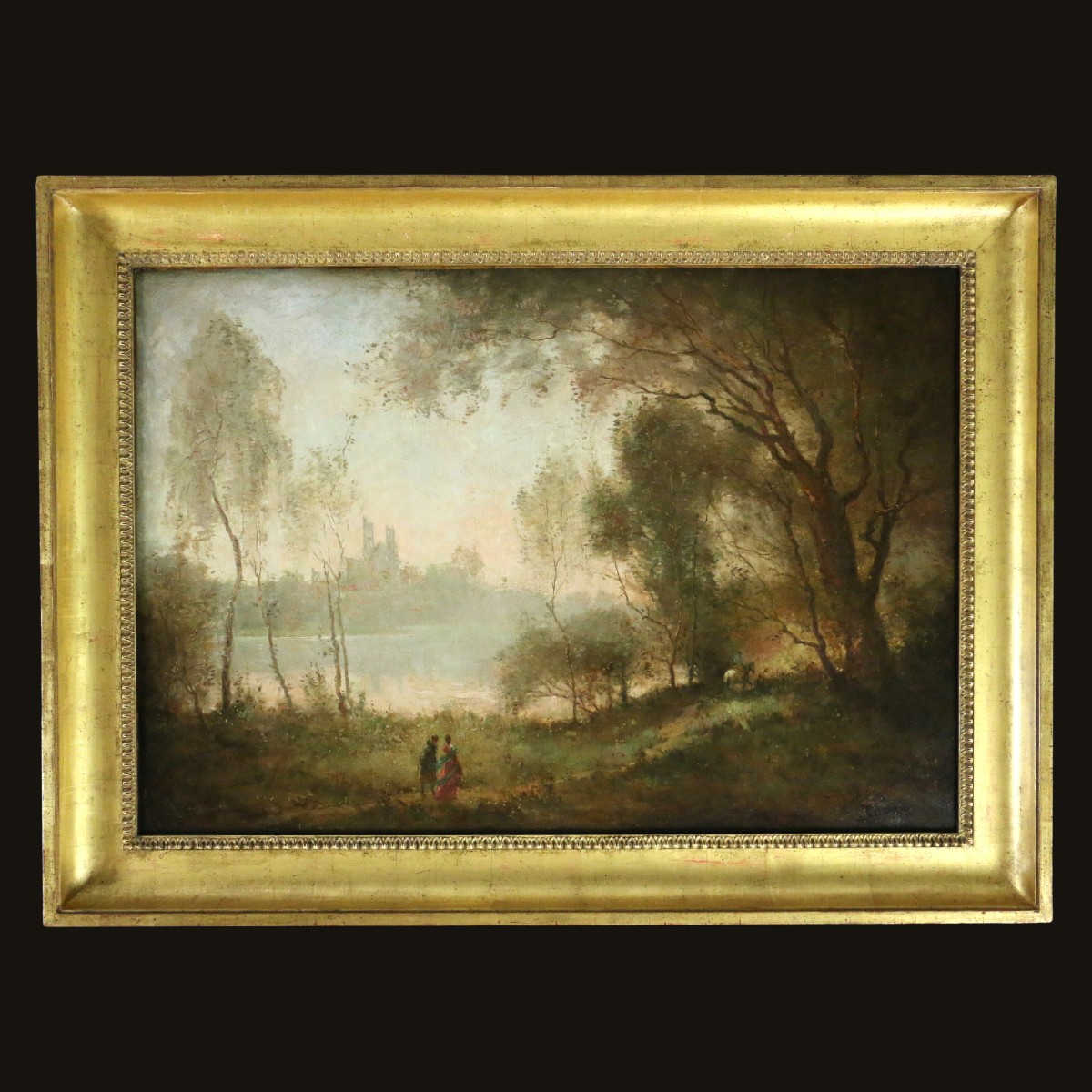 French School Around 1860, Workshop Of Camille Corot (1796-1875): The Banks Of The Seine 