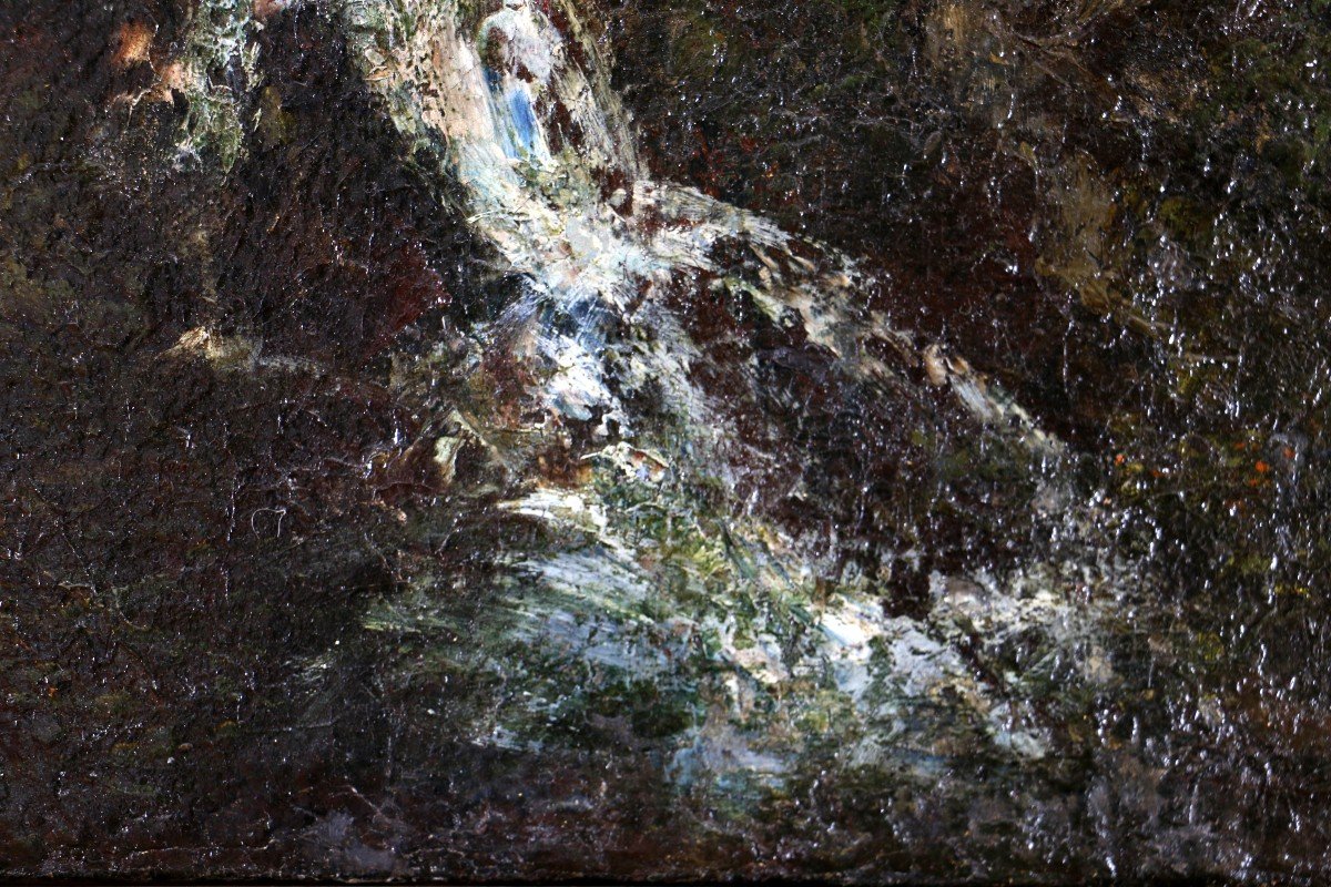 Gustave Courbet (1819-1877) Workshop. Landscape With Cascade Around 1870-photo-3