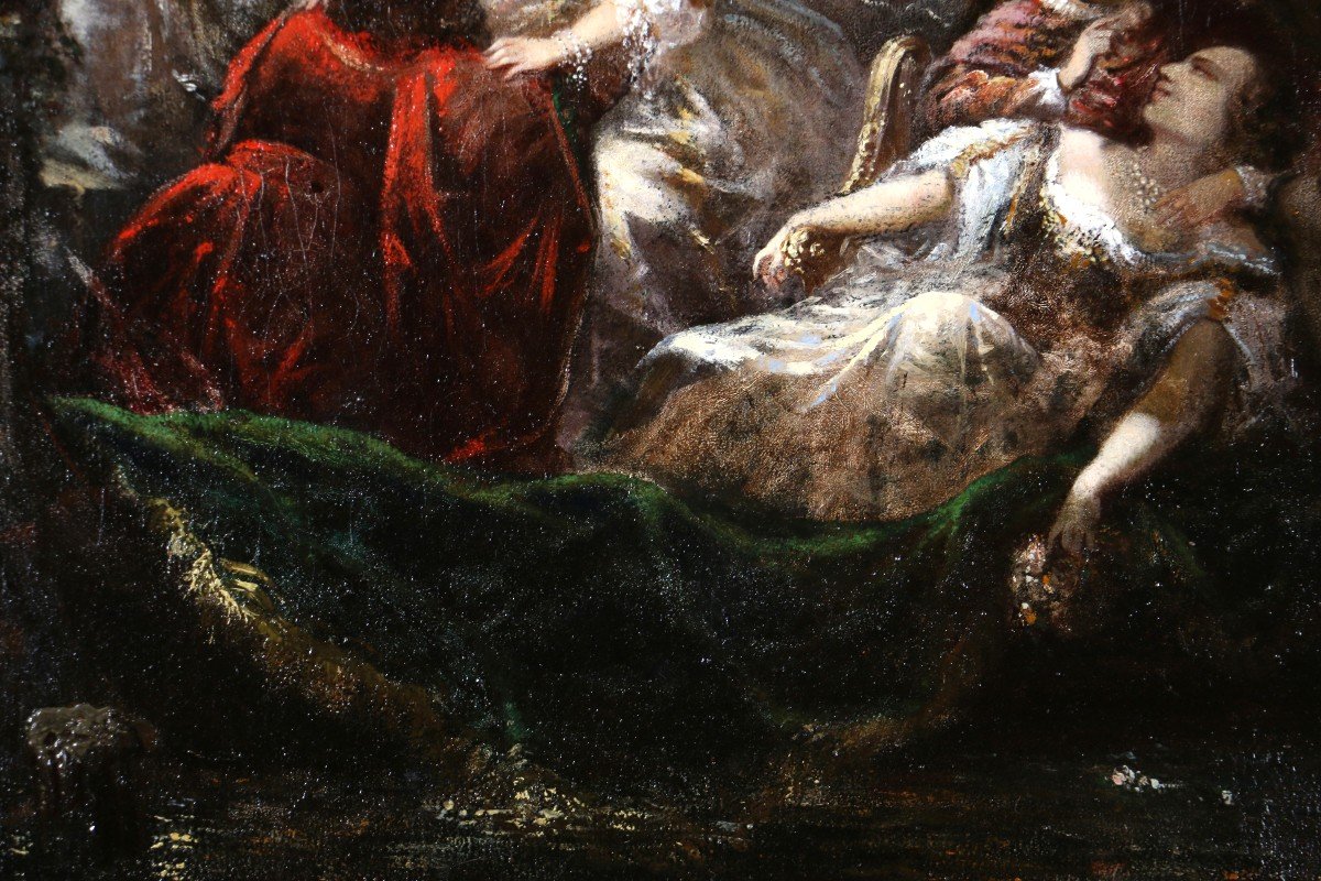 French School, Circle Of Eugène Isabey, Venetian Festivals. Illegible Signature.-photo-4