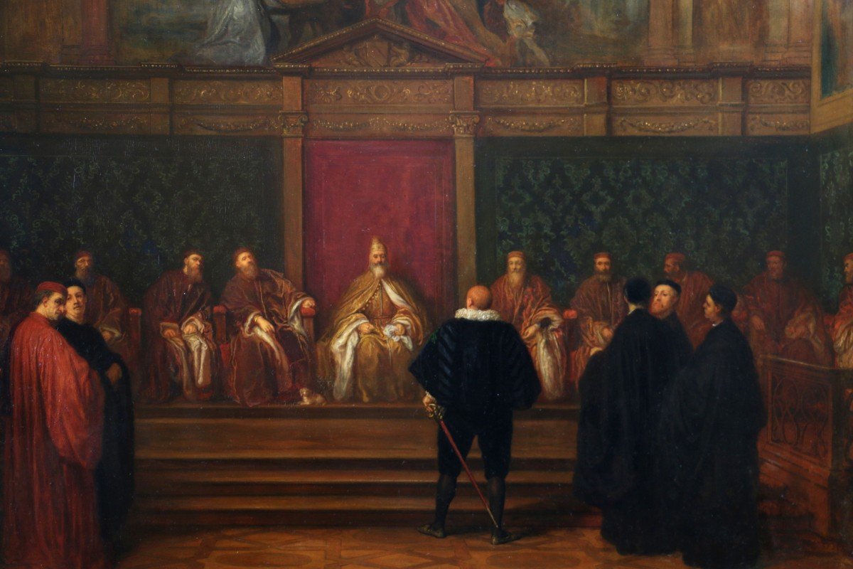 Le Doge Marino Grimani Reçoit l'Ambassadeur Espagnol. Joseph-nicolas Robert-fleury (1797-1890)-photo-4