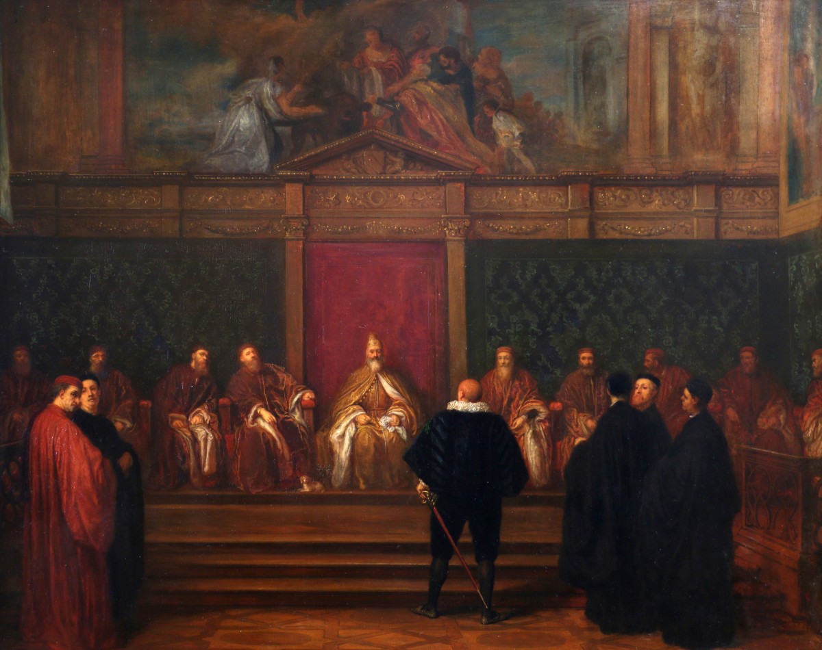 Le Doge Marino Grimani Reçoit l'Ambassadeur Espagnol. Joseph-nicolas Robert-fleury (1797-1890)-photo-2