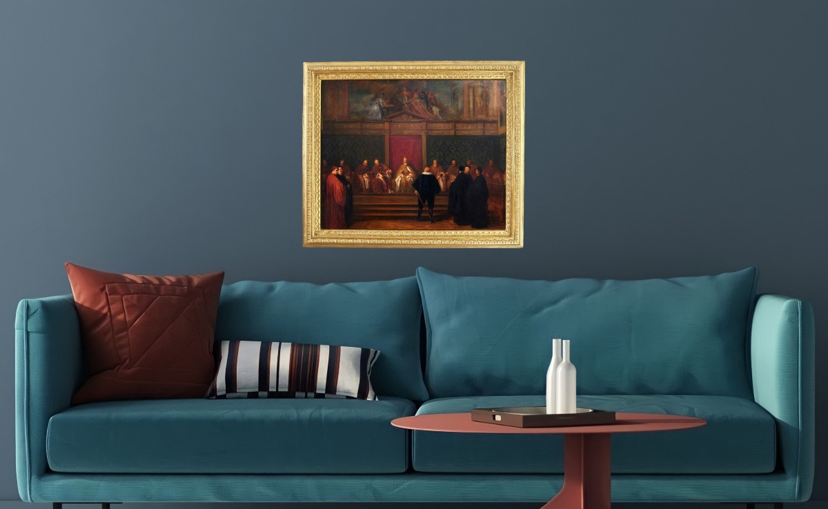 Doge Marino Grimani Receives The Spanish Ambassador. Joseph-nicolas Robert-fleury (1797-1890)-photo-7