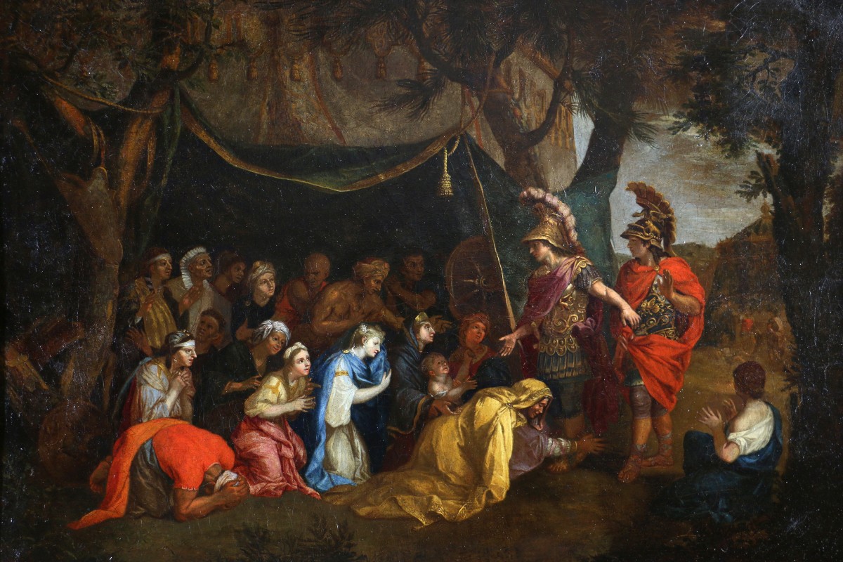 Ecole Française Du 17è. La Famille De Darius Aux Pieds D’Alexandre, cercle de  Charles Lebrun-photo-2