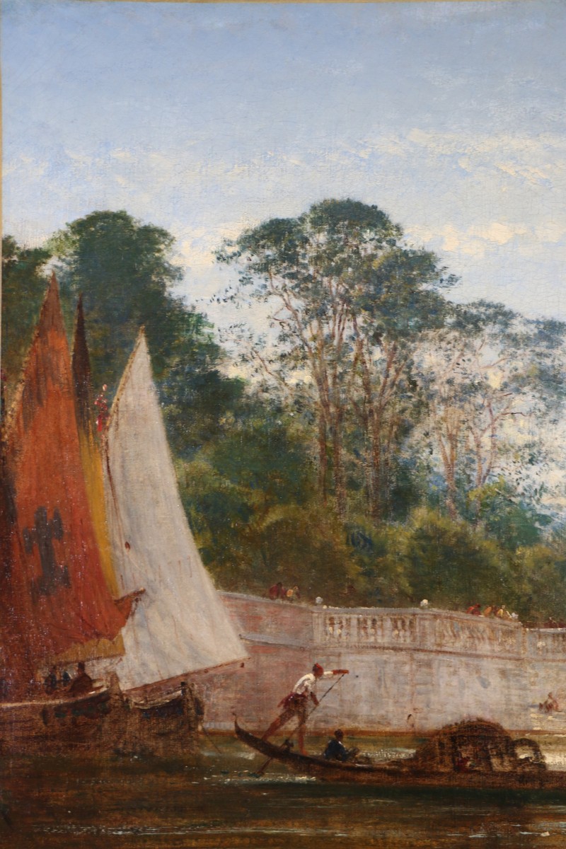 Félix Ziem (1821-1911) Signé Et Daté 1871. Venise, Les Jardins Français.-photo-2