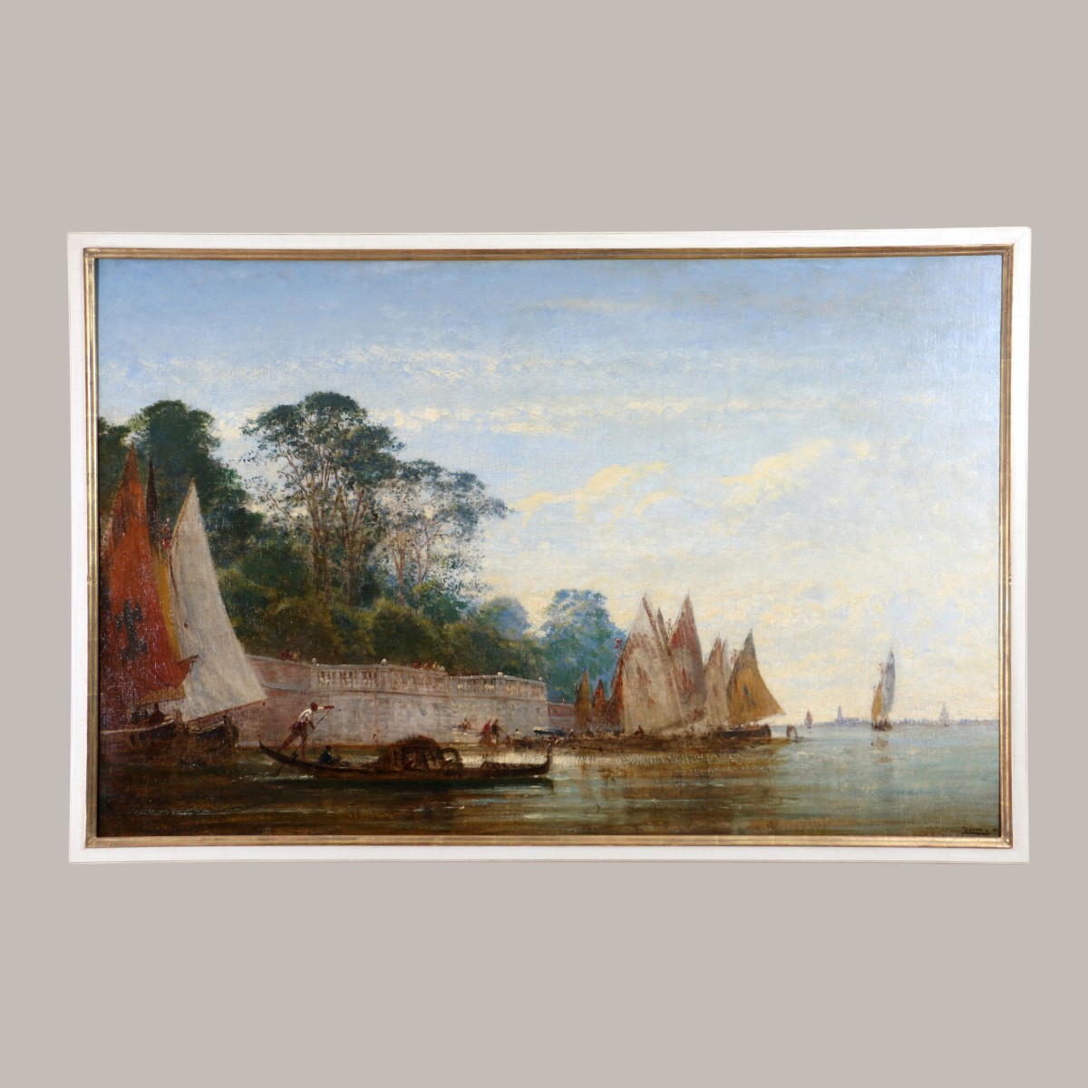 Félix Ziem (1821-1911) Signed And Dated 1871. Venice, The French Gardens.