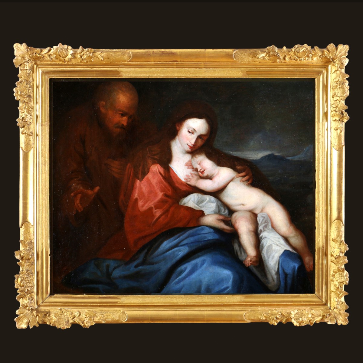 Antoon Van Dyck (1599-1641) Workshop. The Rest Of The Holy Family In Egypt Circa 1640