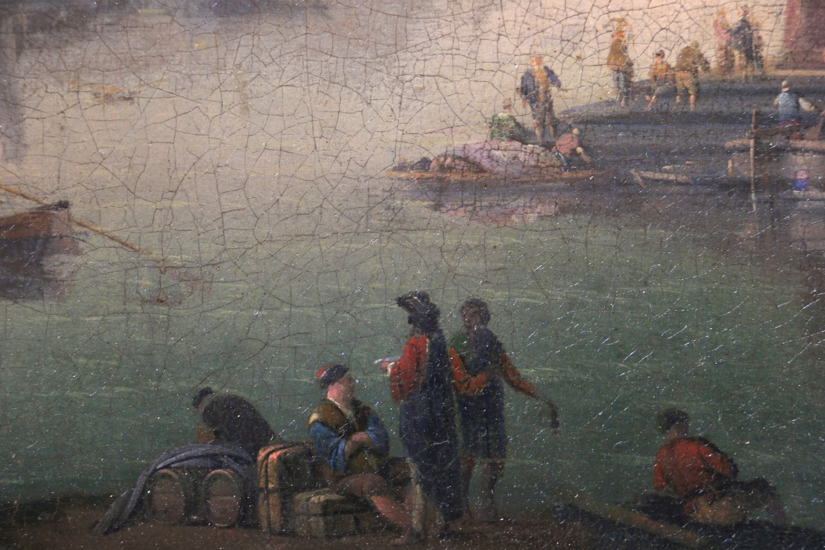 Adriaen Manglard (1695-1760) Attributed. Maritime Capriccio.-photo-1