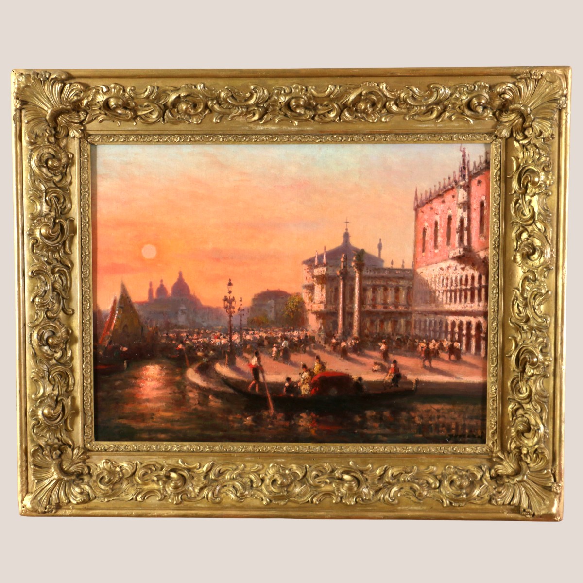 Joaquim de Miró i Argenter (1849-1914) Venise, le palais des doges et l’entrée du grand canal.