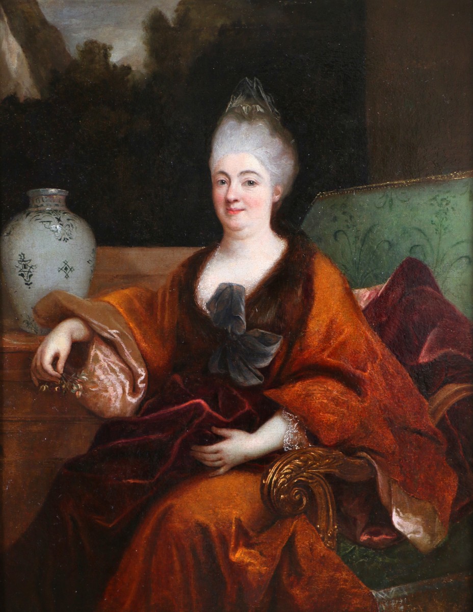  Nicolas de Largillierre ou Largillière (1656-1746) atelier. Portrait d’une dame de qualité.-photo-2