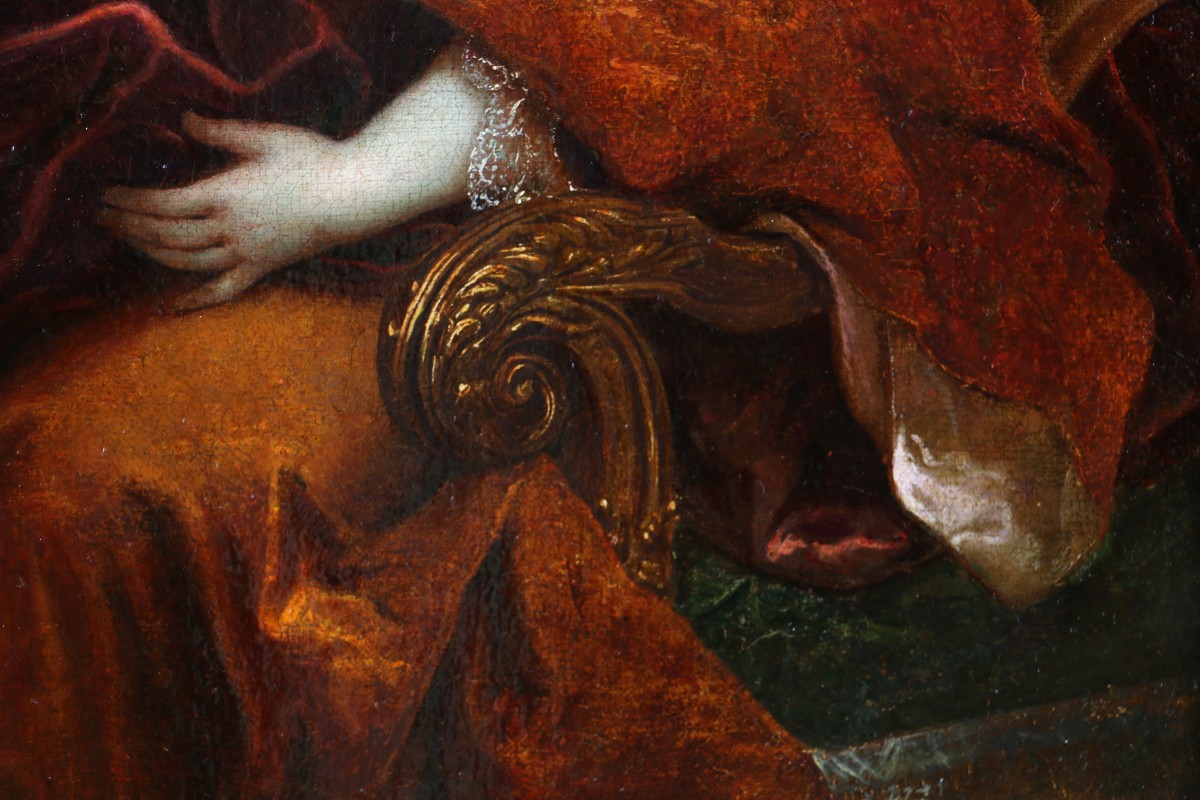  Nicolas de Largillierre ou Largillière (1656-1746) atelier. Portrait d’une dame de qualité.-photo-4