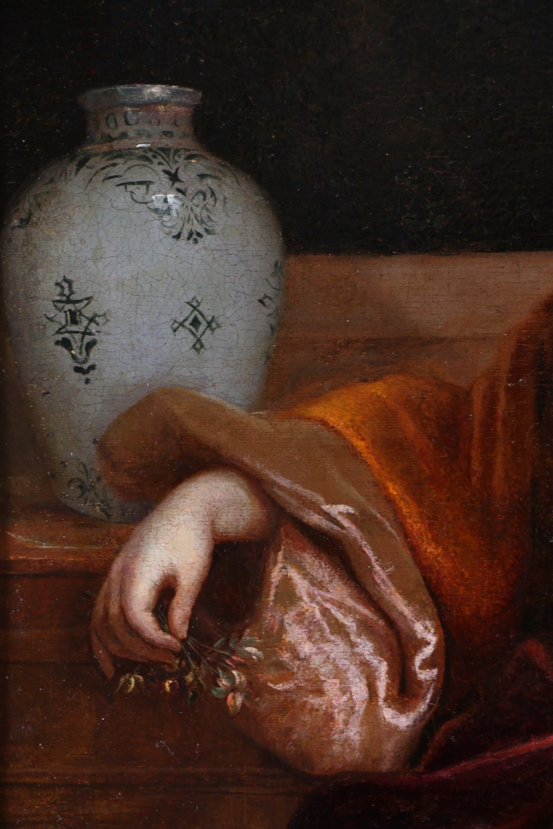  Nicolas de Largillierre ou Largillière (1656-1746) atelier. Portrait d’une dame de qualité.-photo-1