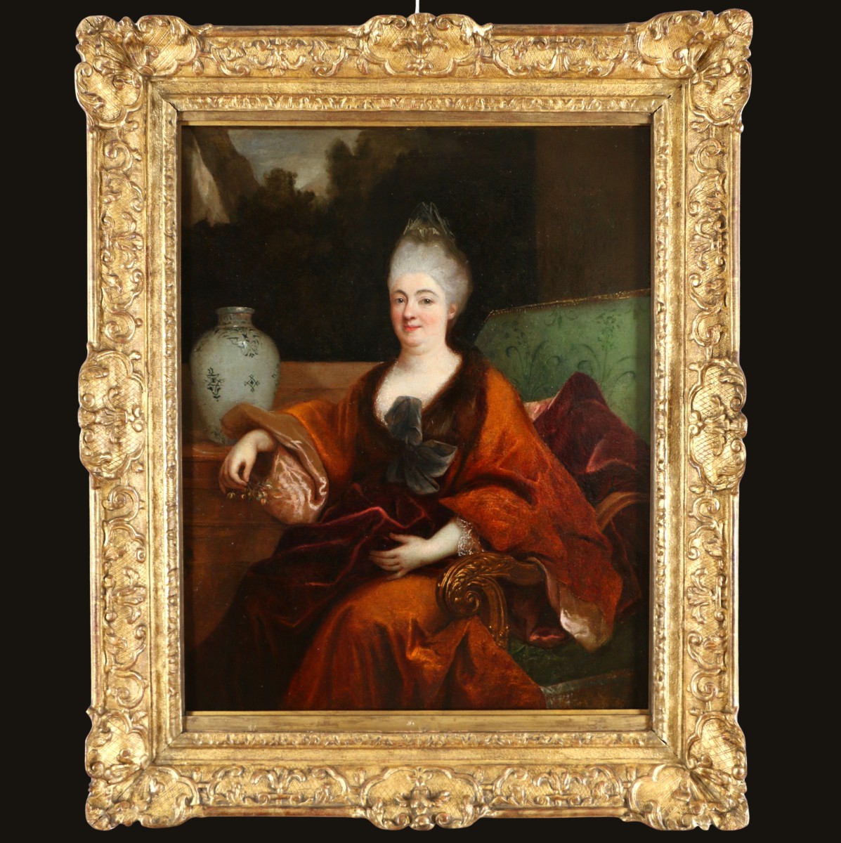  Nicolas de Largillierre ou Largillière (1656-1746) atelier. Portrait d’une dame de qualité.