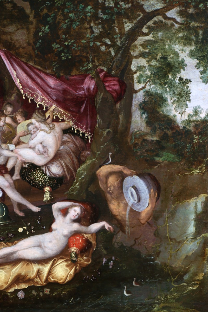 Adriaen Van Stalbernt (1580-1662) Attributed. Minerva Visiting The 9 Muses At Mount Helicon.-photo-1