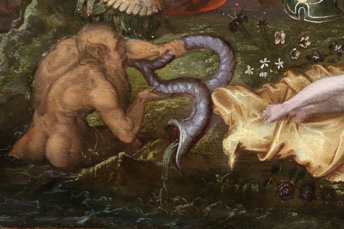 Adriaen Van Stalbernt (1580-1662) Attributed. Minerva Visiting The 9 Muses At Mount Helicon.-photo-4
