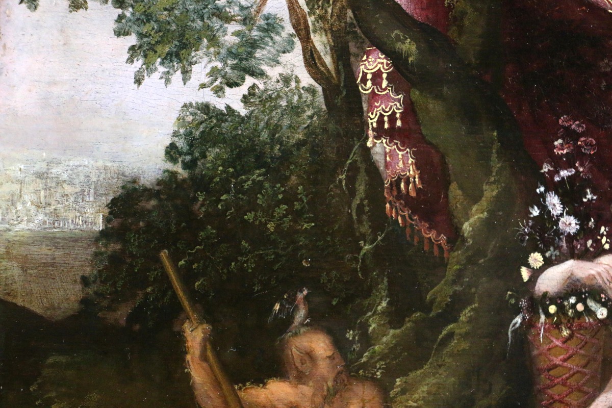 Adriaen Van Stalbernt (1580-1662) Attributed. Minerva Visiting The 9 Muses At Mount Helicon.-photo-5
