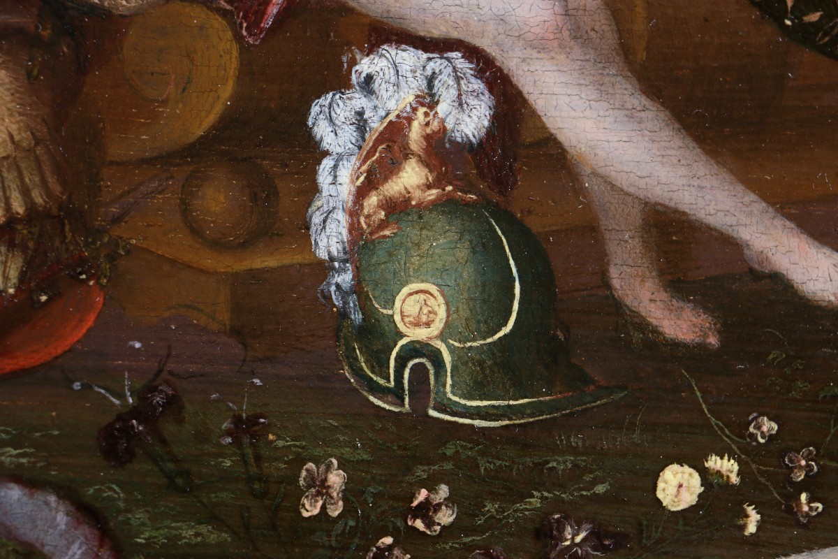 Adriaen Van Stalbernt (1580-1662) Attributed. Minerva Visiting The 9 Muses At Mount Helicon.-photo-7