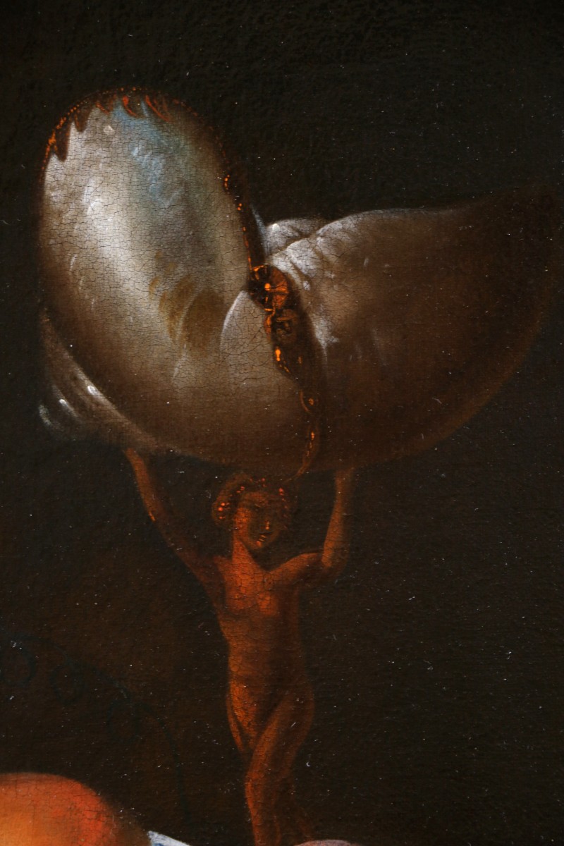 Huybert Van Westhoven (1642-1712) signé. Nature morte aux fruits et objets précieux -photo-1