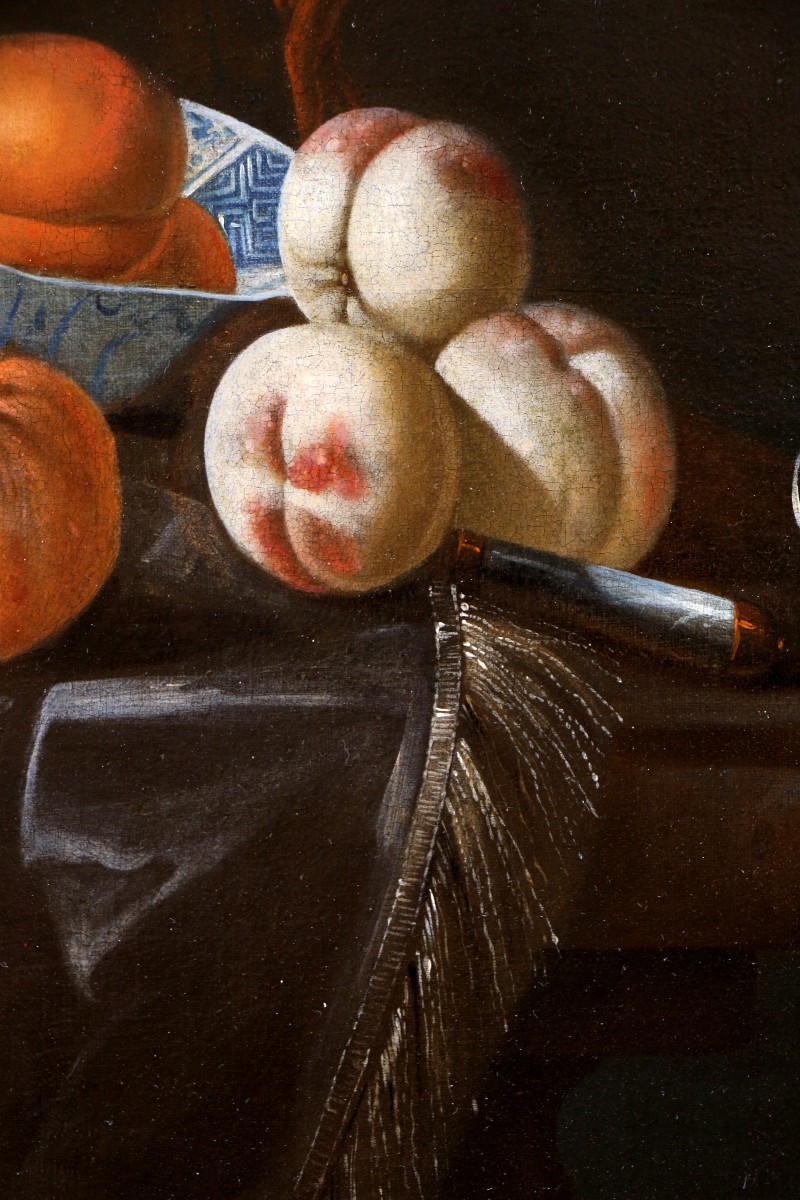 Huybert Van Westhoven (1642-1712) signé. Nature morte aux fruits et objets précieux -photo-5