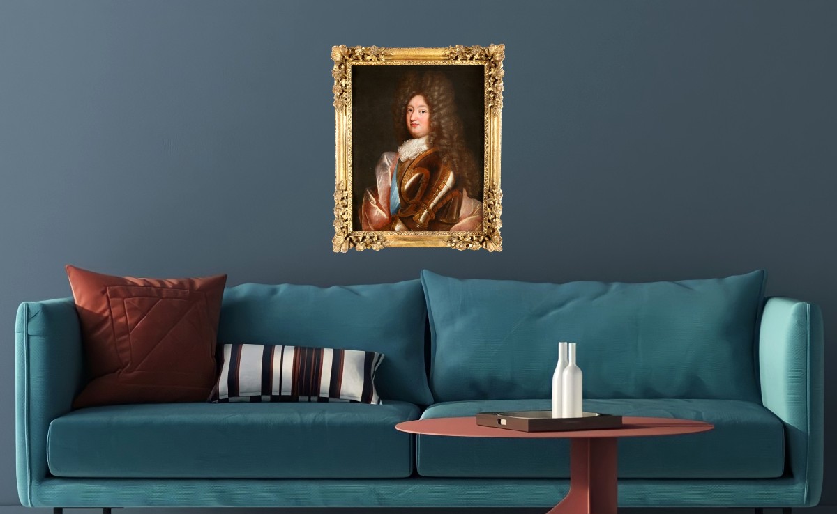 Alexis Simon Belle (Paris 1674-1734) attribué. Portrait du Grand Dauphin vers 1700.-photo-5