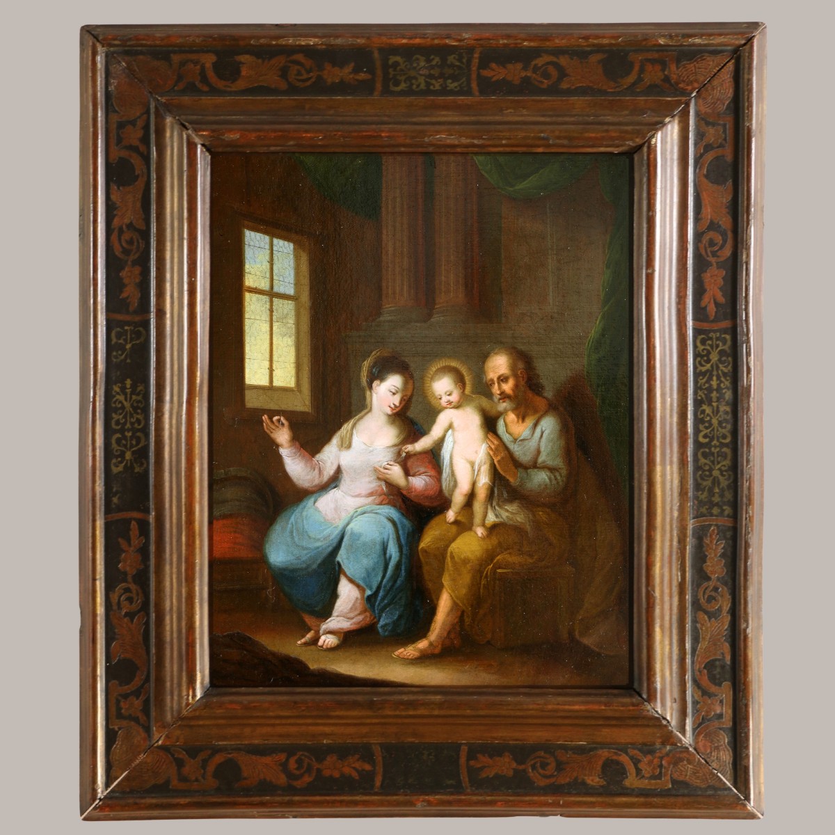 Northern Italian School Circa 1650/70. The Holy Family In An Interior.