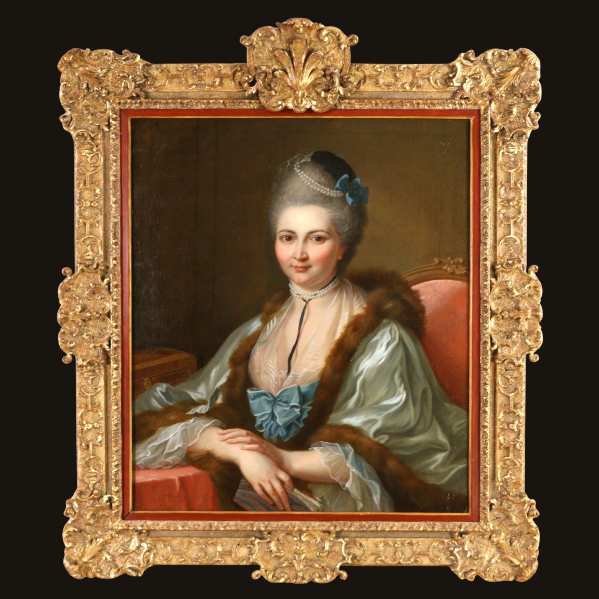 Donat Nonotte (1708-1785). Portrait Of Marguerite Catherine Haynault, Favorite Of Louis XV.-photo-2
