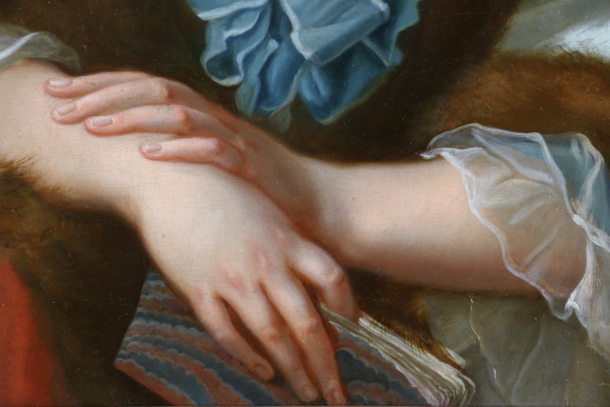 Donat Nonotte (1708-1785). Portrait Of Marguerite Catherine Haynault, Favorite Of Louis XV.-photo-4