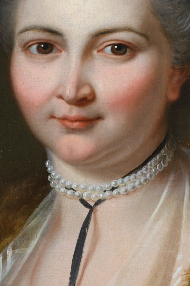 Donat Nonotte (1708-1785). Portrait Of Marguerite Catherine Haynault, Favorite Of Louis XV.-photo-1