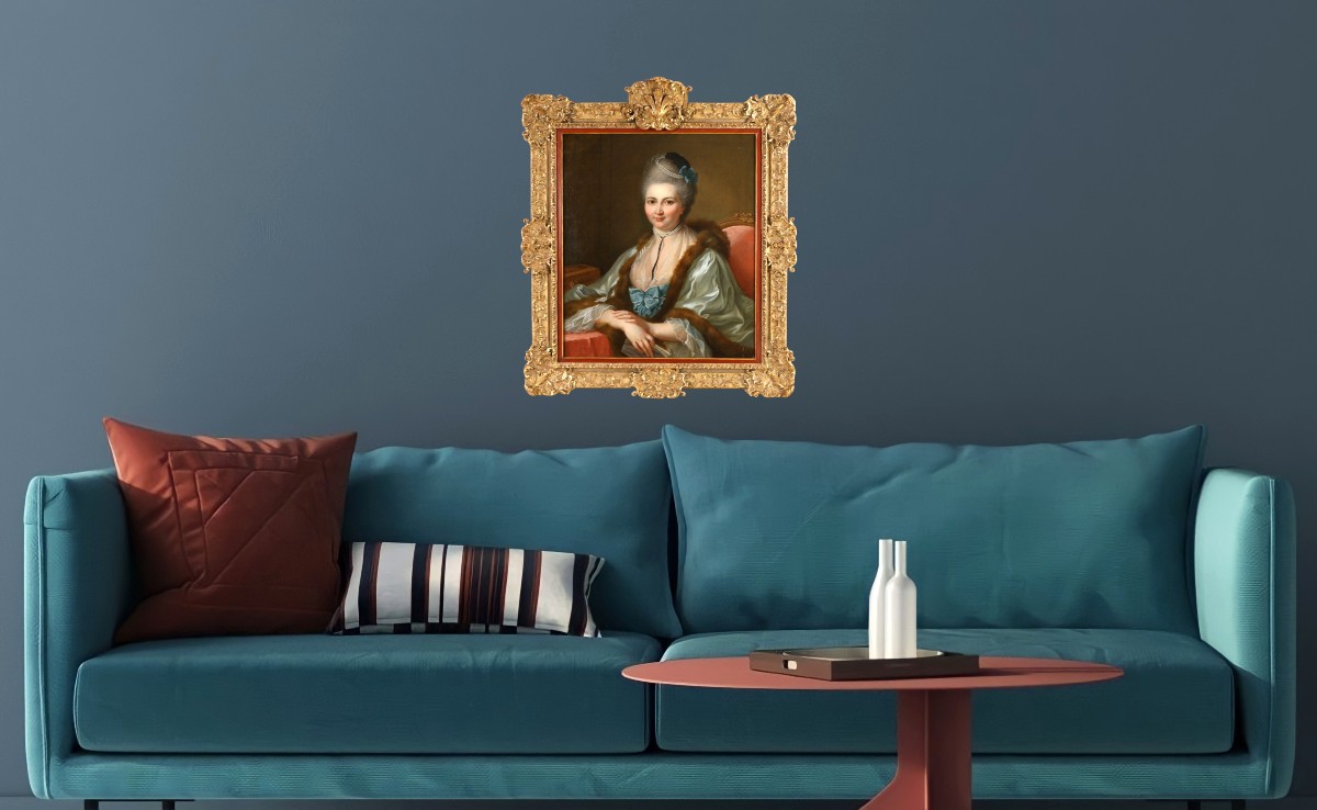 Donat Nonotte (1708-1785). Portrait Of Marguerite Catherine Haynault, Favorite Of Louis XV.-photo-4