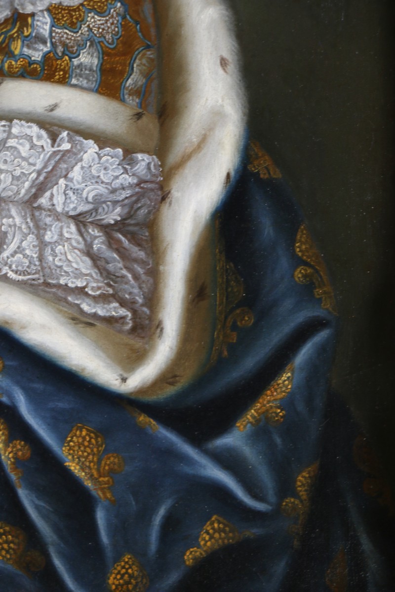 Ecole française du XVIIIè siècle, portrait de la reine Marie Lezczynska.-photo-4