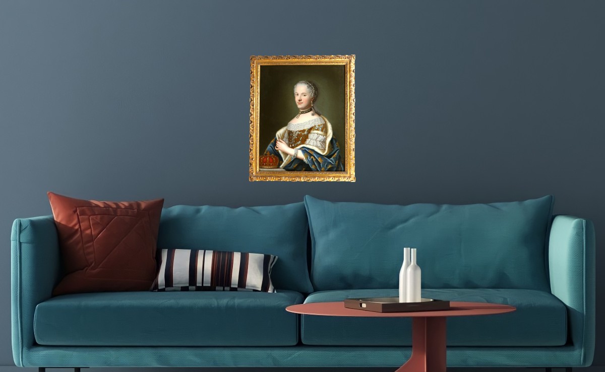 French School Of The 18th Century, Portrait Of Queen Marie Leszczynska.-photo-5