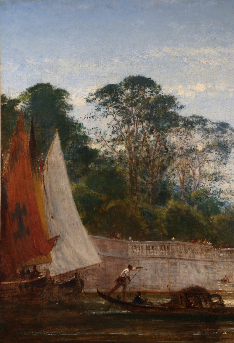 Félix Ziem (1821-1911) Signed And Dated 1871. Venice, The French Gardens.  -photo-4