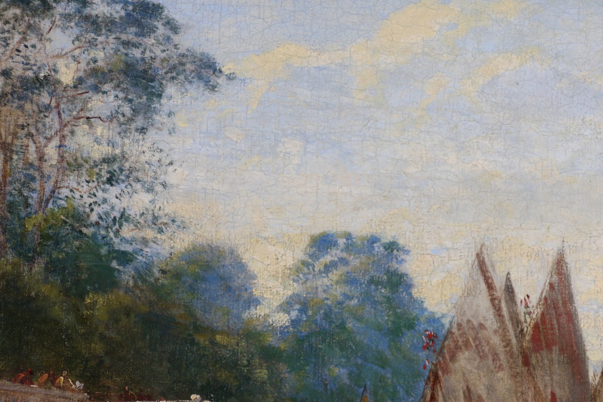 Félix Ziem (1821-1911) Signed And Dated 1871. Venice, The French Gardens.  -photo-2