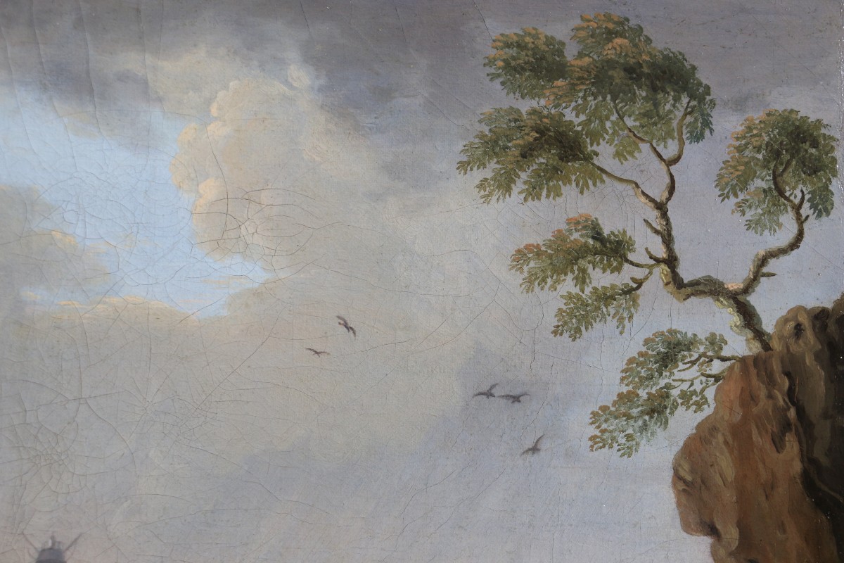 Attributed To Jean Pillement (1728-1808). Coastal Landscape, A Stormy Day Around 1800.-photo-3