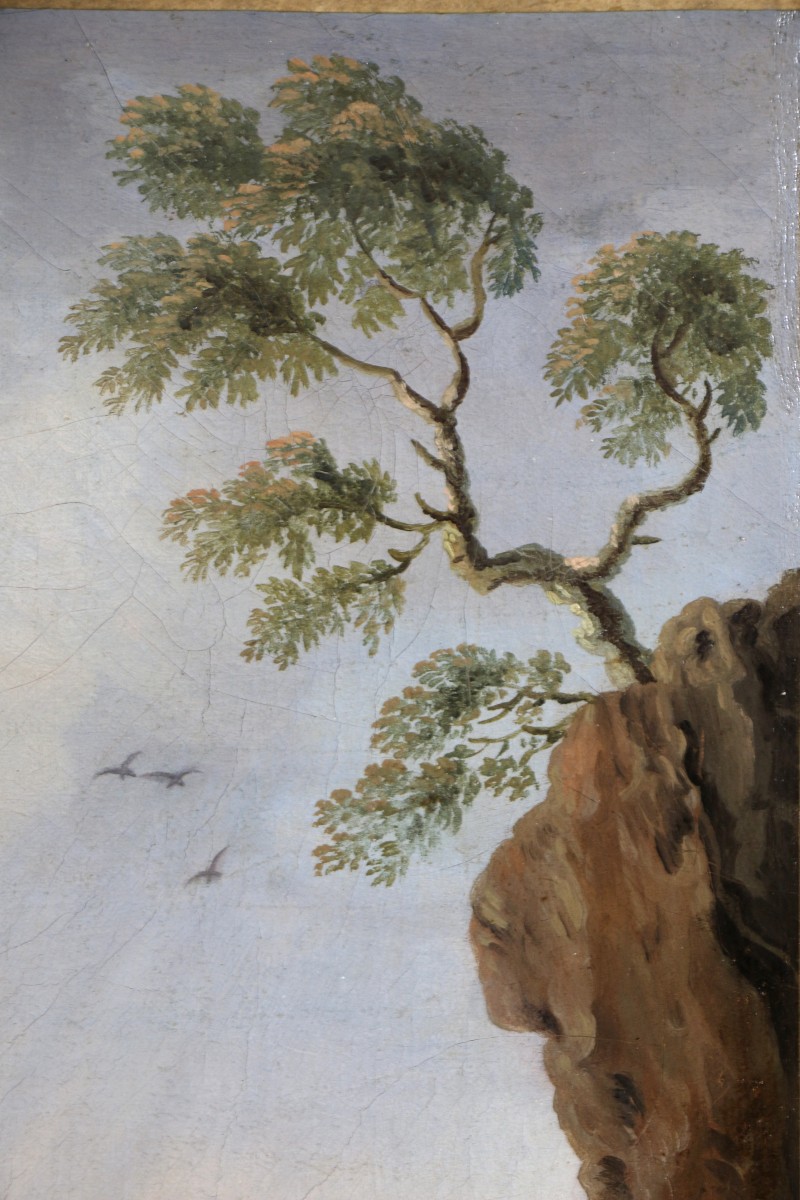 Attributed To Jean Pillement (1728-1808). Coastal Landscape, A Stormy Day Around 1800.-photo-4