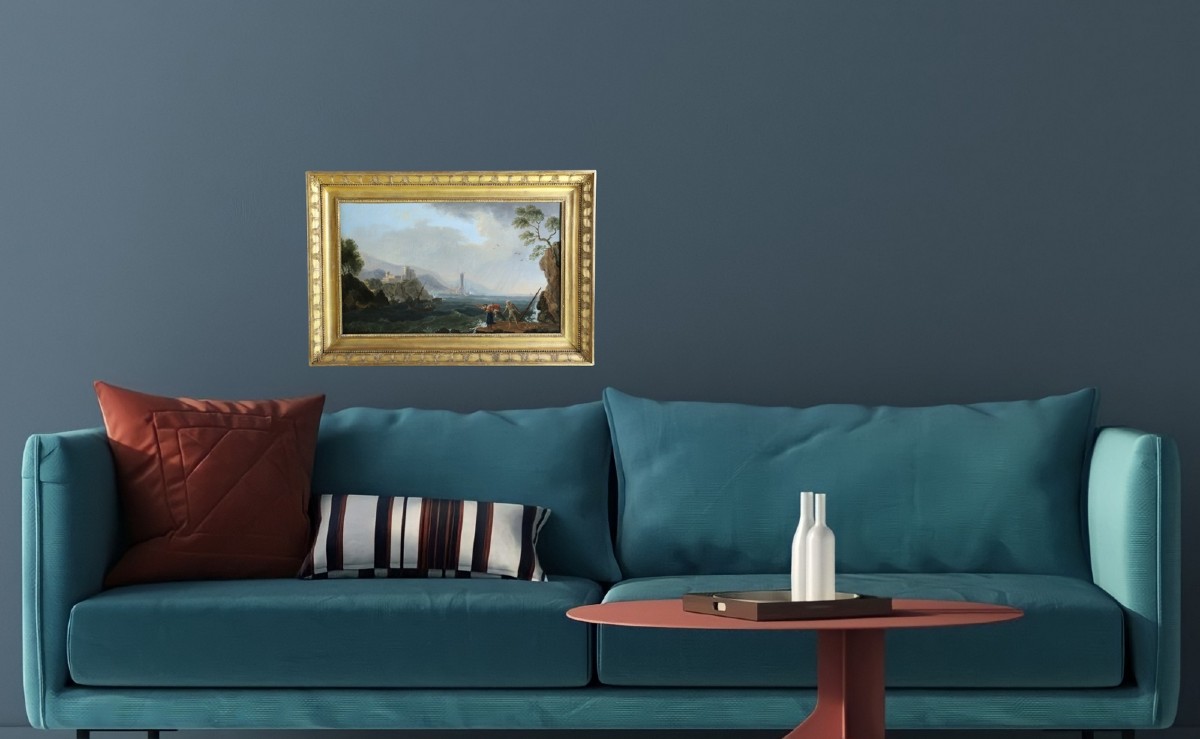 Attributed To Jean Pillement (1728-1808). Coastal Landscape, A Stormy Day Around 1800.-photo-5