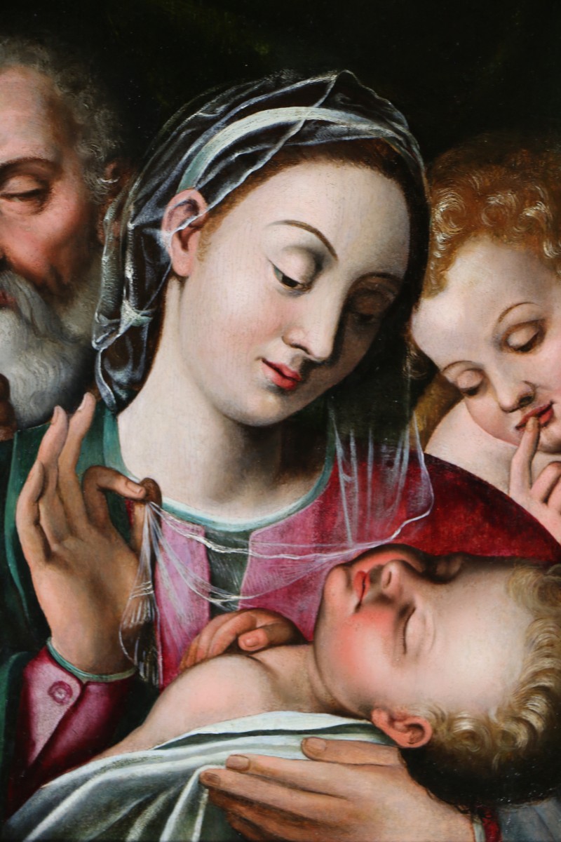 Giovanni Battista Ramenghi, dit Il Bagnacavallo (1521-1602) La sainte Famille vers 1540/50.-photo-3