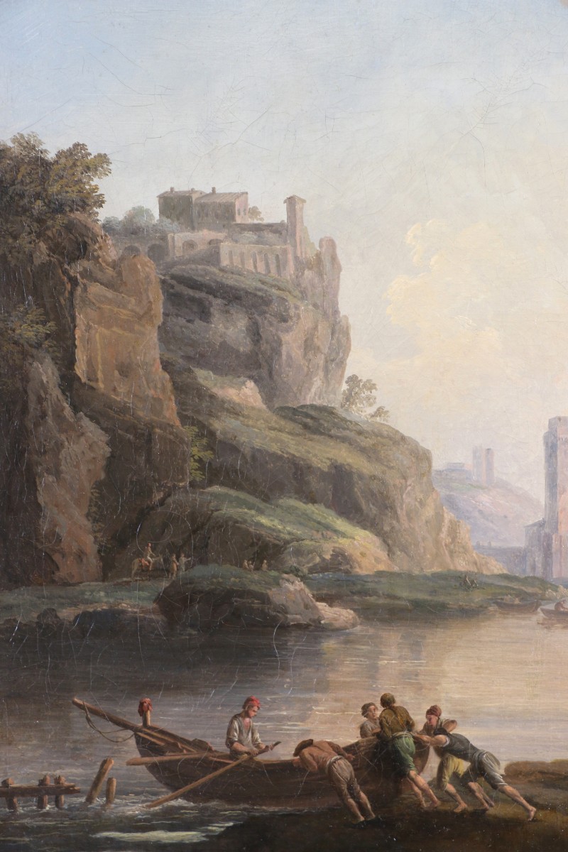 Ecole italienne vers 1780 Marine animée attribuée à Francesco Fidanza (1747-1819)-photo-2