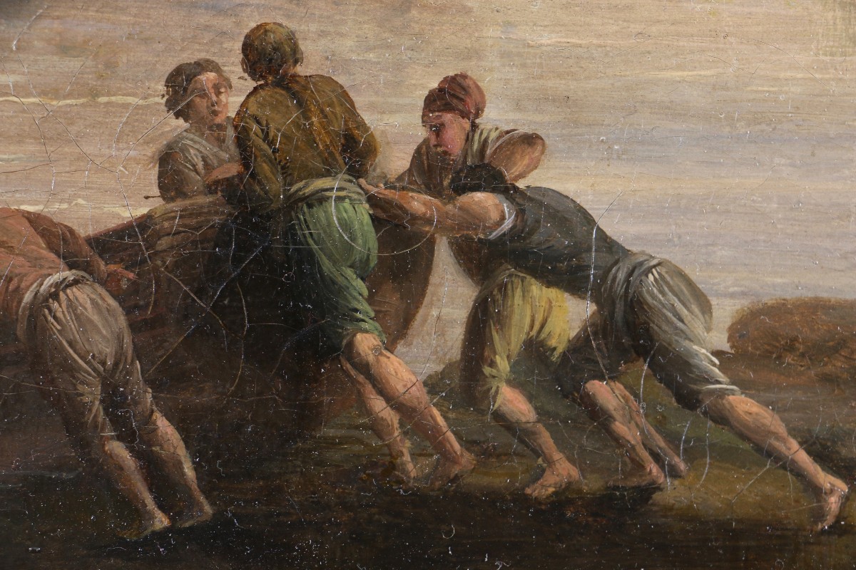 Ecole italienne vers 1780 Marine animée attribuée à Francesco Fidanza (1747-1819)-photo-4