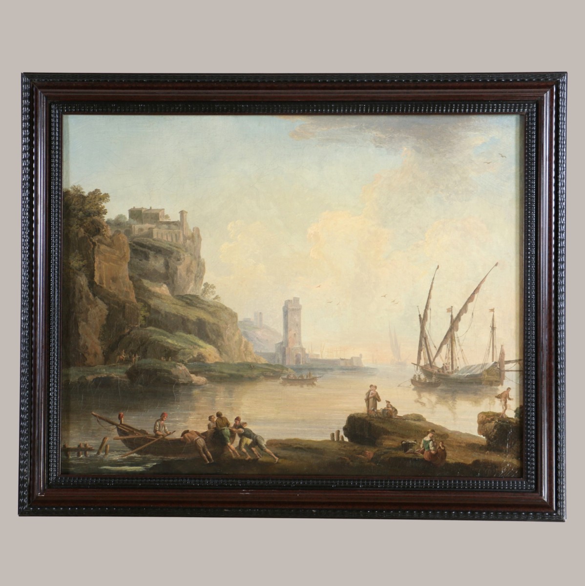 Ecole italienne vers 1780 Marine animée attribuée à Francesco Fidanza (1747-1819)