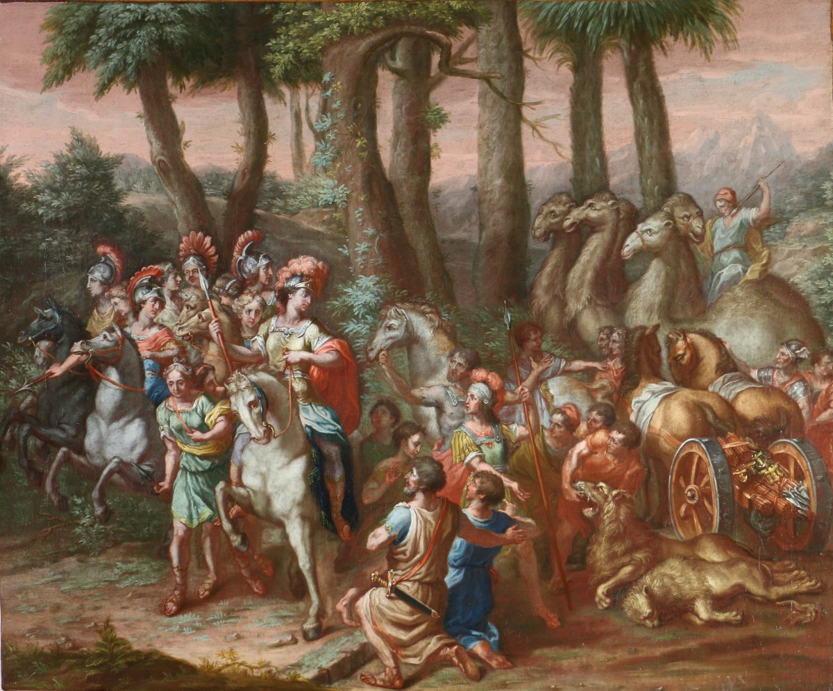  Michelangelo Unterberger (1695-1758) Workshop. The Return Of Alexander Circa 1750.-photo-2