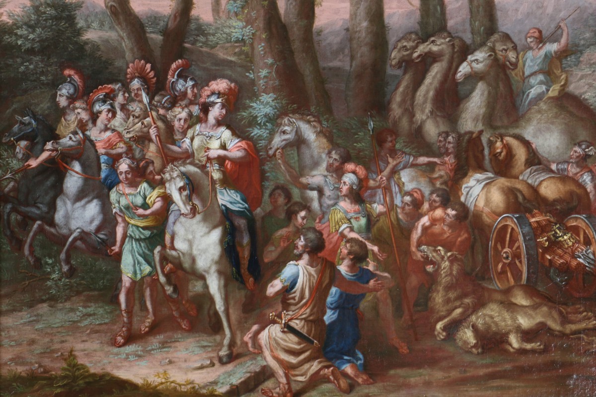  Michelangelo Unterberger (1695-1758) Workshop. The Return Of Alexander Circa 1750.-photo-3