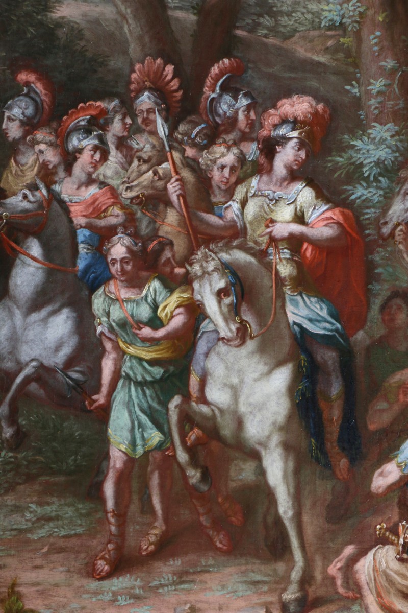  Michelangelo Unterberger (1695-1758) Workshop. The Return Of Alexander Circa 1750.-photo-1