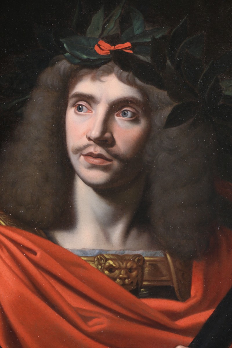Pierre Mignard (1612-1695) And Workshop. Molière In Caesar's Costume Circa 1690/1700.-photo-4