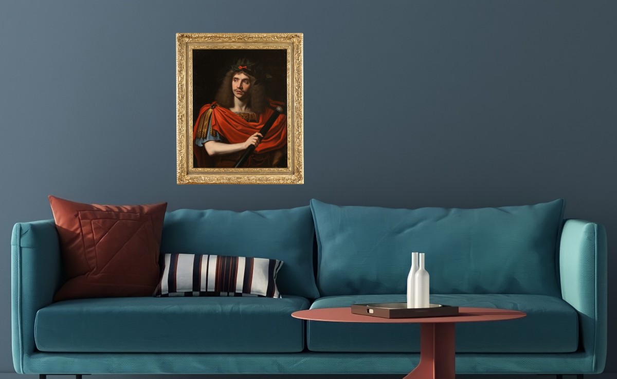 Pierre Mignard (1612-1695) And Workshop. Molière In Caesar's Costume Circa 1690/1700.-photo-6