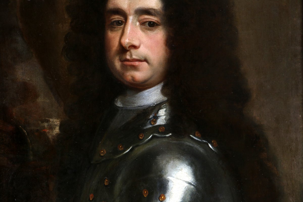 Sir Godfrey Kneller (1646–1723) attribué. Portrait d’un Lord commandant vers 1690-photo-1