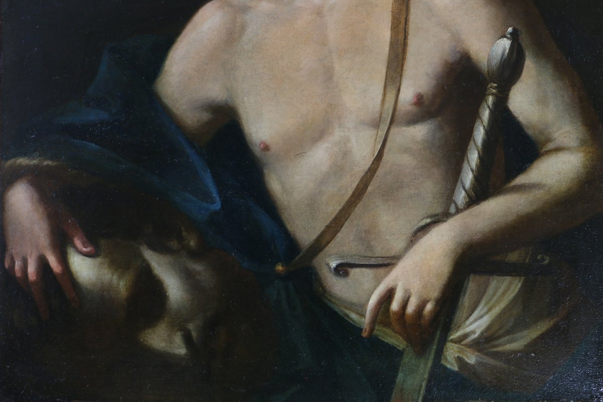 Florentine School, Circa 1625–1635. *david And Goliath*, Attributed To Francesco Lupicini.-photo-2