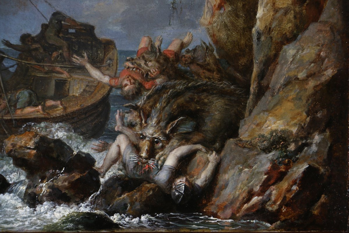 Neapolitan School, Ca. 1755–1770, Ulysses And Scylla, Attributed To Carlo Bonavia.-photo-2