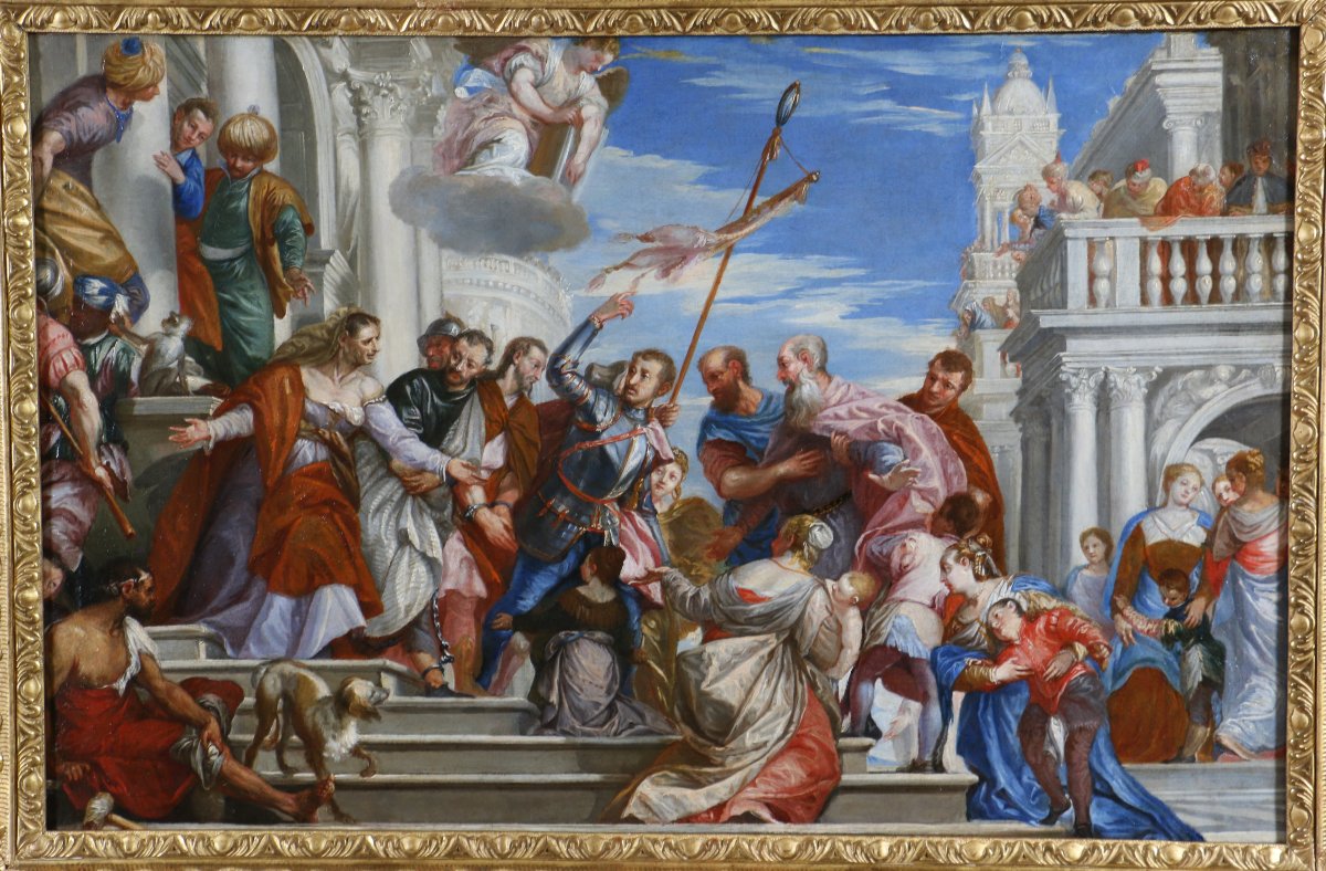 Venise, vers 1710–1720, Marc et Marcellin conduits au martyre d’après Véronèse.-photo-2