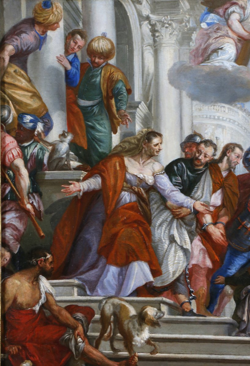 Venise, vers 1710–1720, Marc et Marcellin conduits au martyre d’après Véronèse.-photo-1