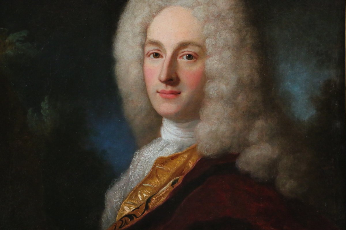 Henri Millot (died In 1759) Pupil Of Nicolas De Largillières-attributed- Portrait-first Third Of The Eighteenth Century.-photo-2
